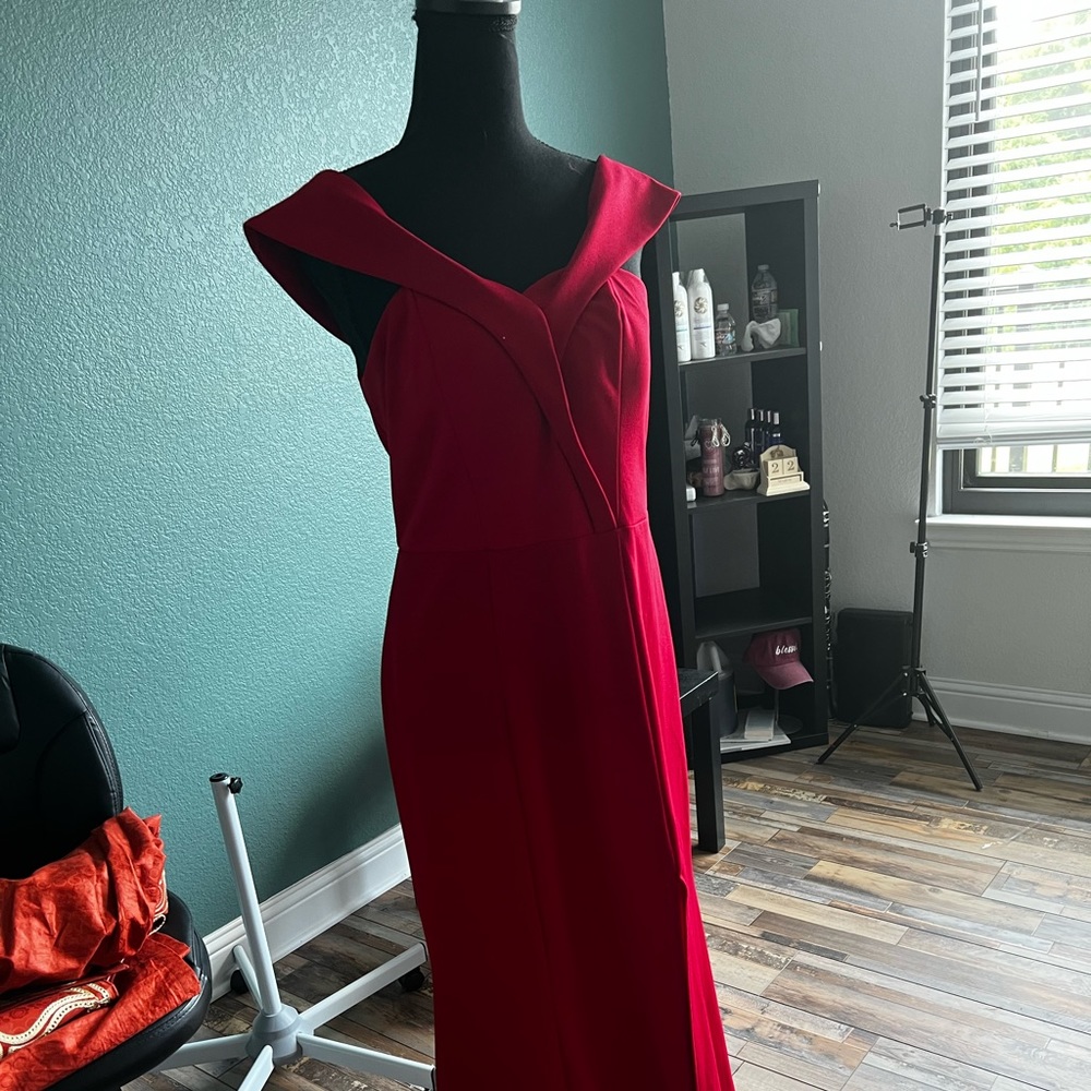 Red evening gown